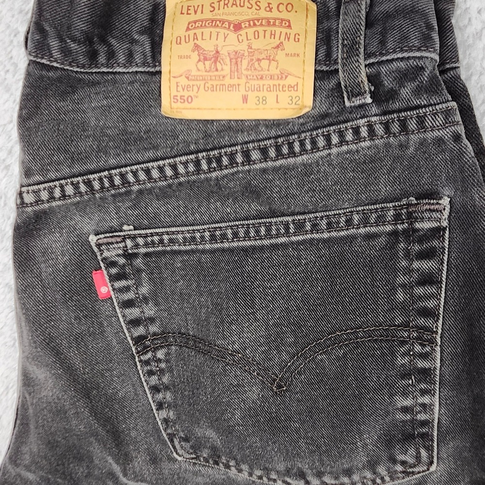 Levi's 550 Relaxed Fit Jeans Mens 38x32 Black Denim VTG 90s Y2K Grunge Skater - Picture 14 of 14